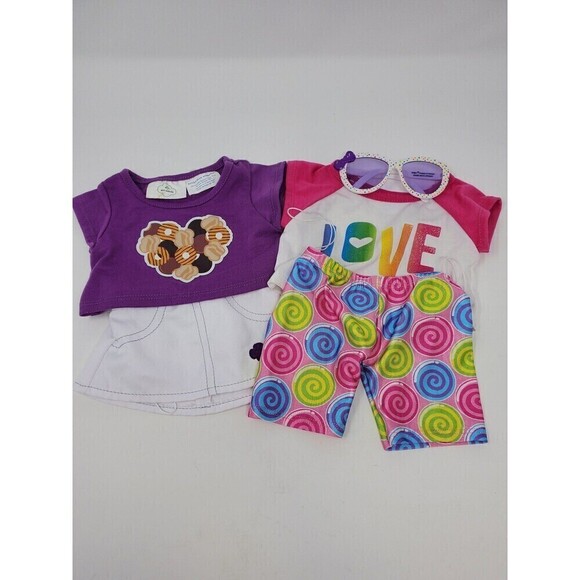 BUILD-A-BEAR CLOTHING SET OF 2 GIRL SCOUTS COOKIES LOVE OUTFITS **FLAWED** - Picture 1 of 12